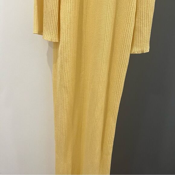 NWT SER.O.YA Maxi Dress Butter Yellow Knit Galleria Off Shoulder size M - Picture 4 of 10